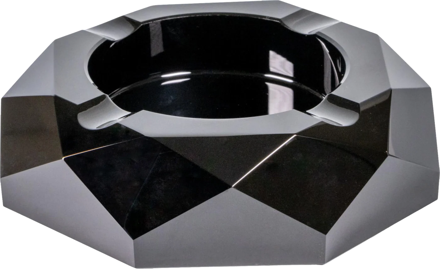 Black Crystal Octagonal Cigar Ashtray