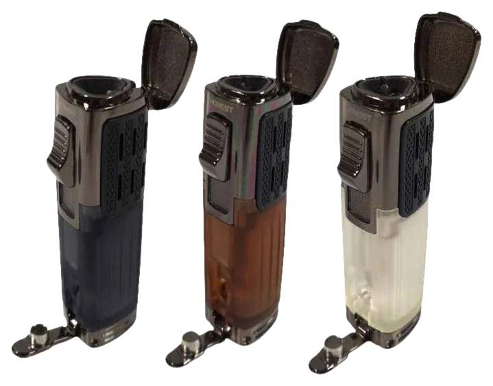 Honest Flemming Triple Jet Cigar Lighter with Punch - Clear