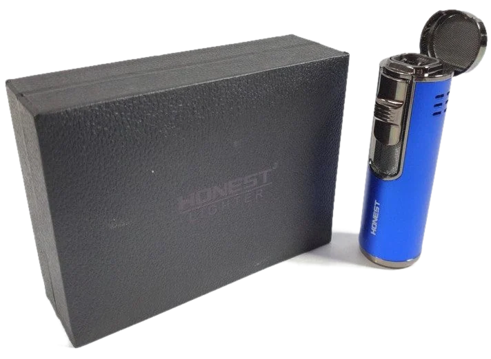 Honest Lewis Quad Cigar Lighter with Punch - Black