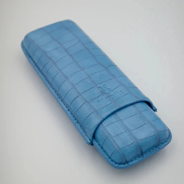 NeoCase Croc Collection 2 Cigar Case - Croc Riviera Blue