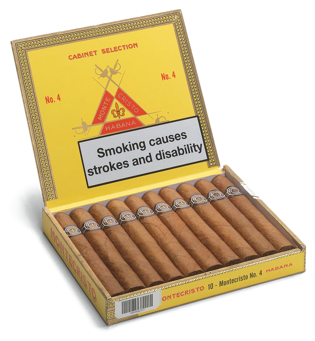 A box of ten Montecristo No. 4 Cuban cigars