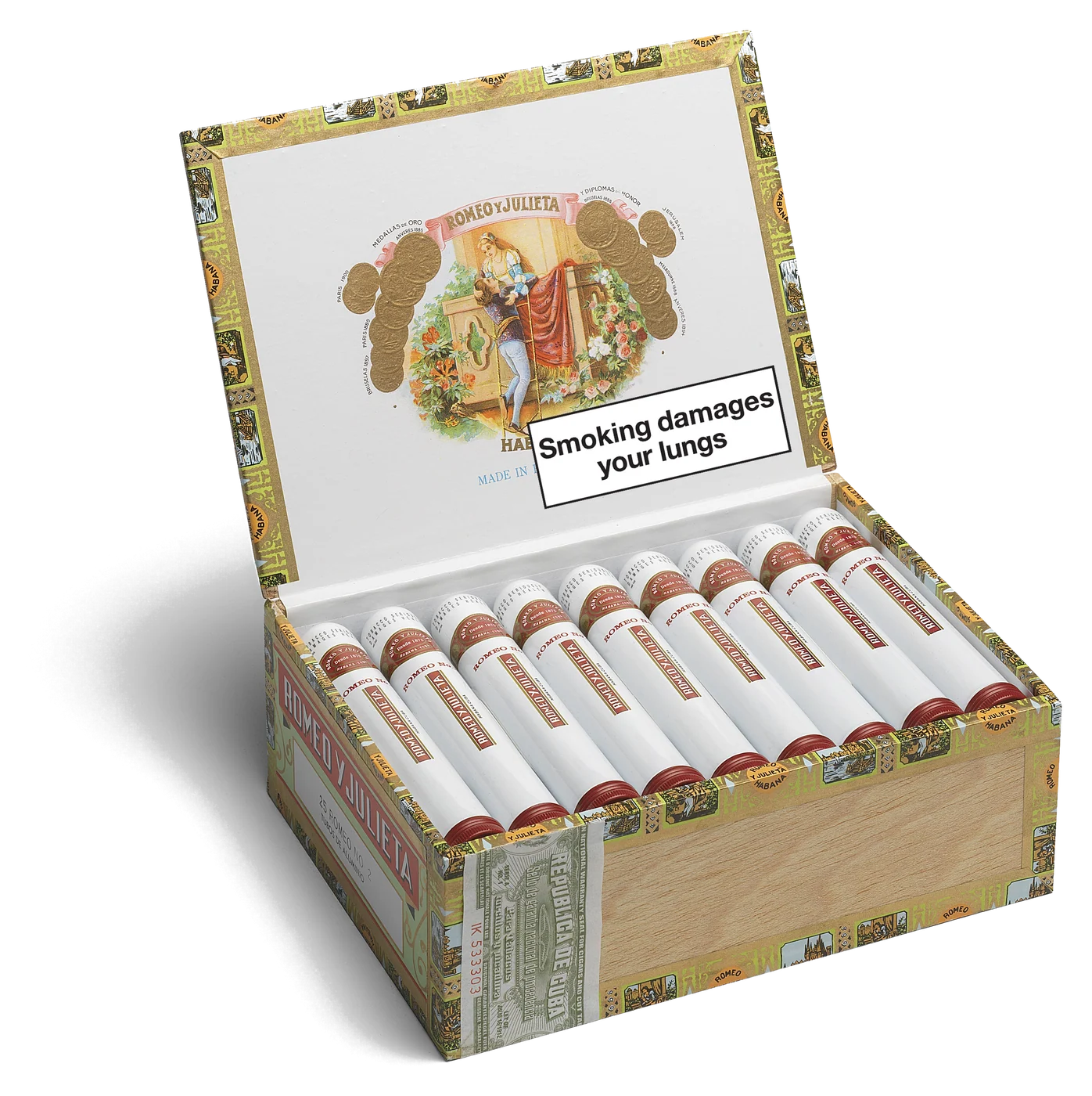 Romeo y Julieta No. 2 Tubos Box of 25